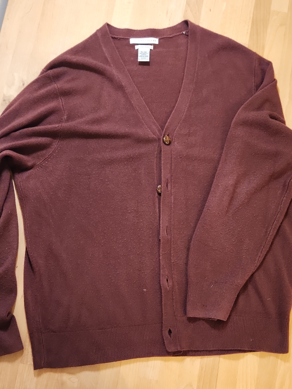 Geoffrey Beene Men's Maroon V-Neck Button Cardigan
